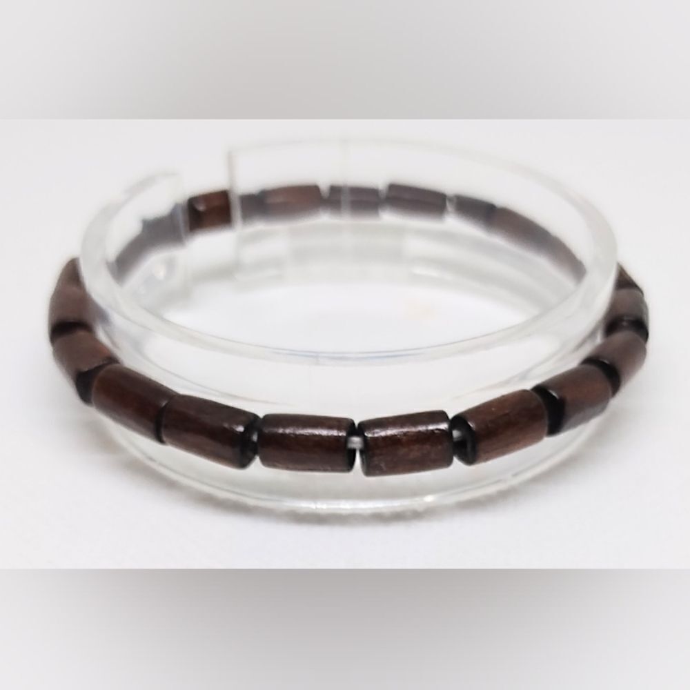 Men's bracelet‎ beaded beads brown new e45